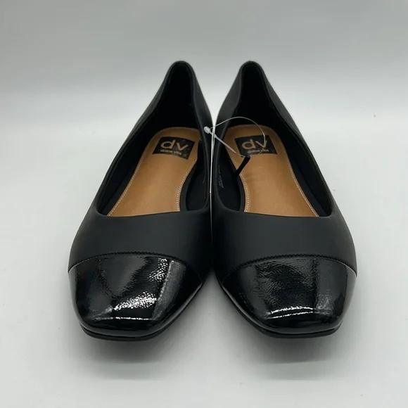 DV by Dolce Vita Malanie Toe Cap Ballet Flats Black Vegan Shoes Size 8 NWB - Picture 5 of 14